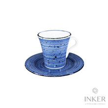 Load image into Gallery viewer, INKER - Tazzine da Caffè Espresso 9cl - linea Giorgia - Porcellana - Nevelines in 4 colori (set da 6 pezzi)  Blu Nevelines