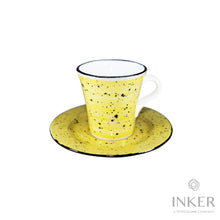 Load image into Gallery viewer, INKER - Tazzine da Caffè Espresso 9cl - linea Giorgia - Porcellana - Nevelines in 4 colori (set da 6 pezzi)  Giallo Nevelines