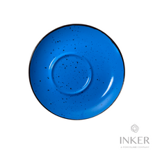Load image into Gallery viewer, INKER - piattino decentrato - Porcellana - Iris Dots in 8 colori (set da 6 pezzi) colore  Blu Iris