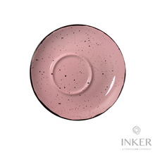 Load image into Gallery viewer, INKER - piattino decentrato - Porcellana - Iris Dots in 8 colori (set da 6 pezzi) colore  Rosa Iris