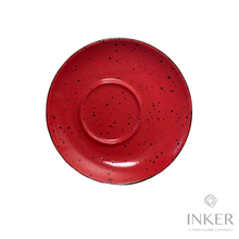 Load image into Gallery viewer, INKER - piattino decentrato - Porcellana - Iris Dots in 8 colori (set da 6 pezzi) colore Rosso Iris