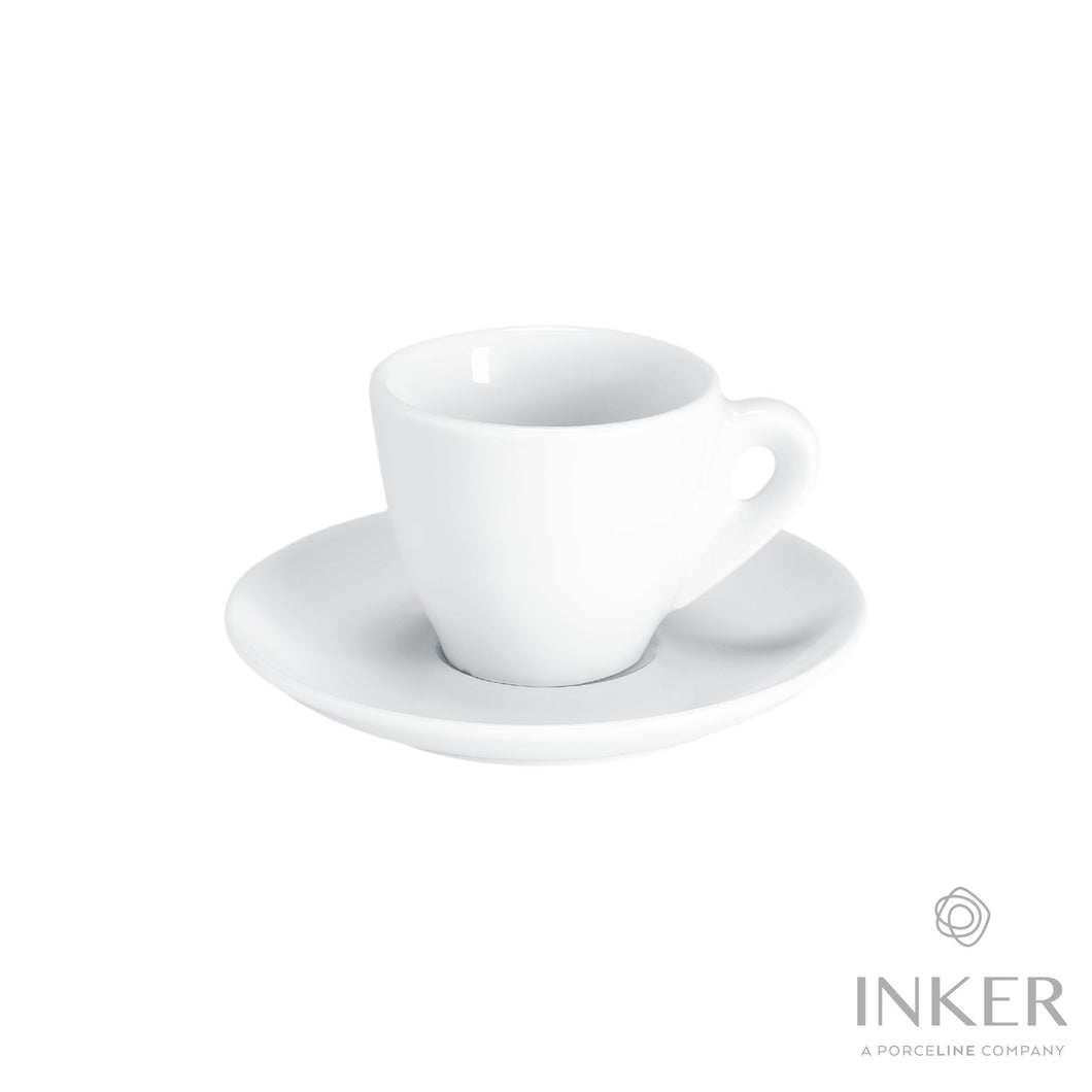 INKER - Tazzine da Caffè Espresso (Doppio-spessore) 6cl - linea Tina  - Porcellana (set da 6 pezzi)