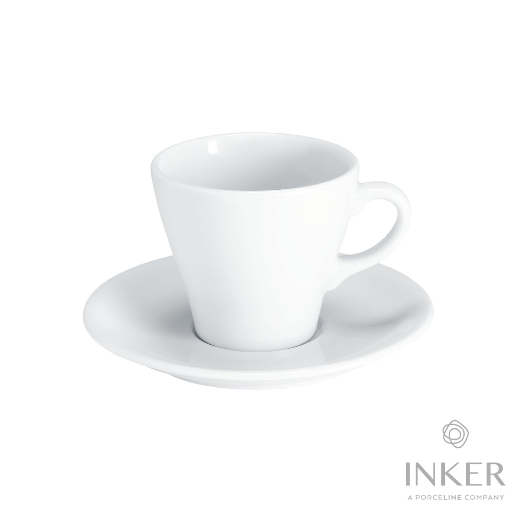 INKER - Tazzine da Caffè Espresso Doppio 13cl - linea Mocca - Porcellana (set da 6 pezzi)