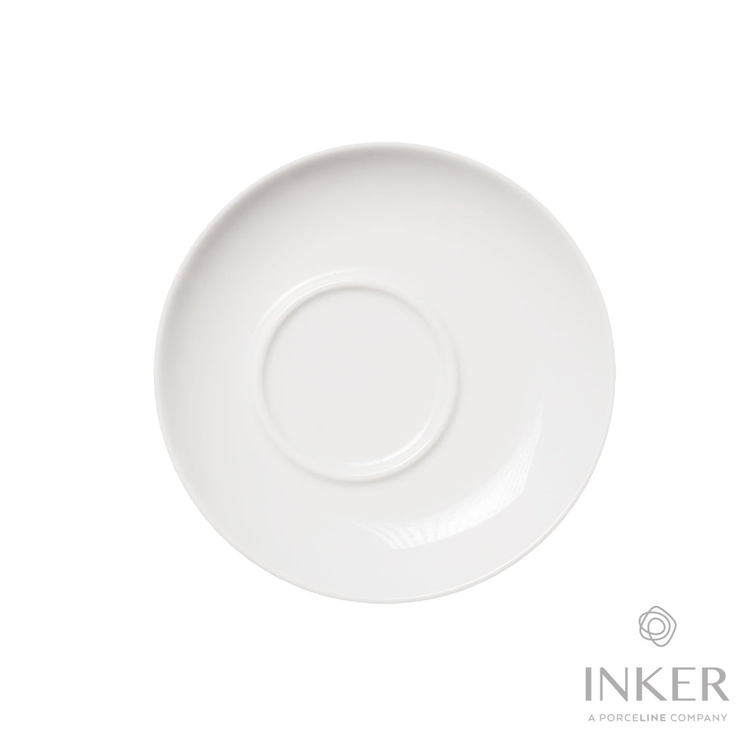 INKER - Piattino Cappuccino Decentrato 14cm - Porcellana (set da 6 pezzi)