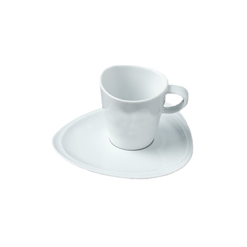  Bianco - linea Mood - tazza caffè con piatto (set da 6 pezzi) - Porcellana - Royal Porcelain