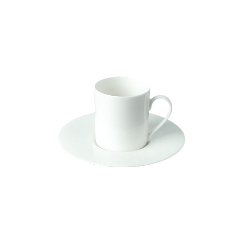  Bianco - linea Athena - tazza caffè con piatto (set da 6 pezzi) - Porcellana - Royal Porcelain