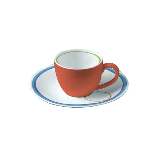  Vitra - linea Coupe - tazza caffè con piatto (set da 6 pezzi) - Porcellana - Royal Porcelain