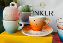 Carica l&#39;immagine nel visualizzatore di Gallery, INKER - Tazze da Espresso / Cappuccino / The - linea Ines - Porcellana - decoro Steffy in 10 colori (set da 6 pezzi)
