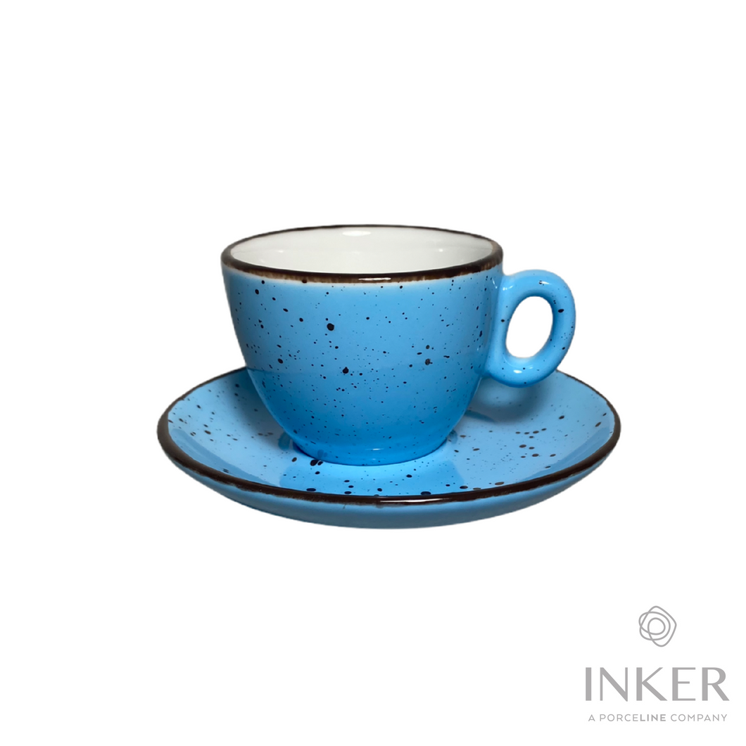 INKER - Tazze da Espresso / Cappuccino / The - linea Luna - Porcellana - Iris Dots in 8 colori (set da 6 pezzi)