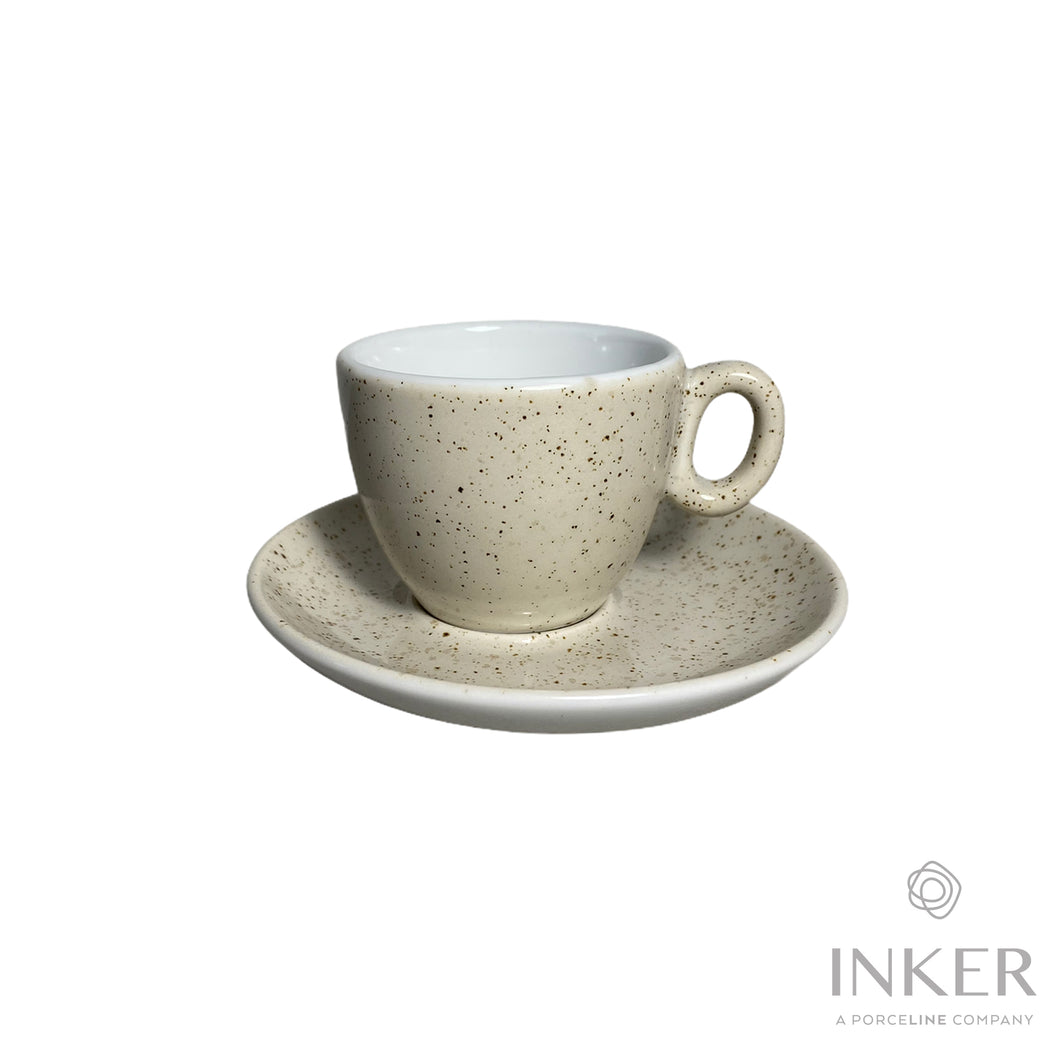 INKER - Tazze da Espresso / Cappuccino / The - linea Luna - Porcellana - Sabbia in 4 colori (set da 6 pezzi)