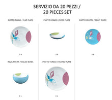 Carica l&#39;immagine nel visualizzatore di Gallery,  Aziza - linea Coupe - tazza caffè con piatto (set da 6 pezzi) - Porcellana - Royal Porcelain
