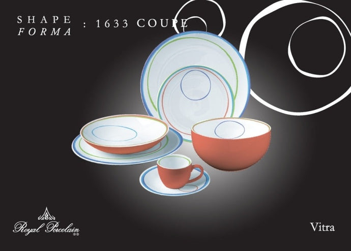 Vitra - linea Coupe - servizio da 18 pezzi - Porcellana - Royal Porcelain 